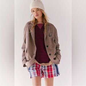 Free People Tan Houndstooth Blazer Size-Large NWT